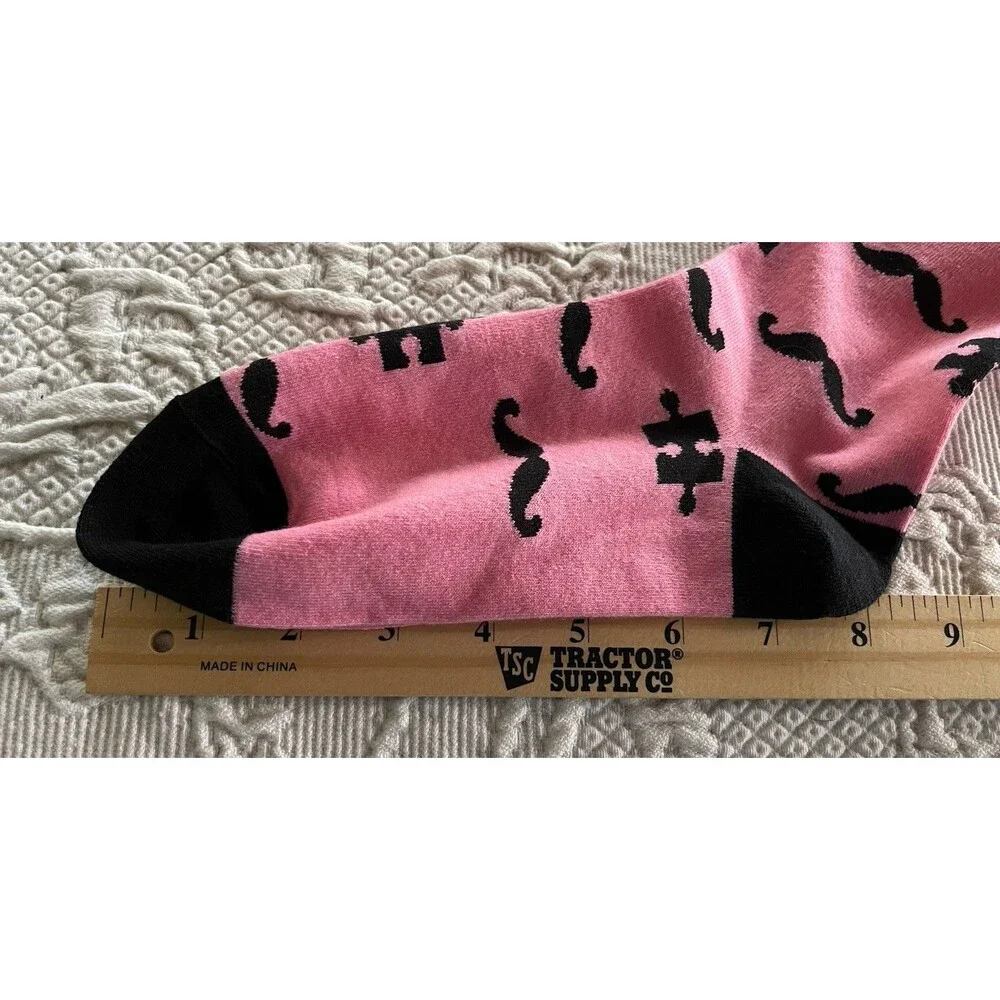 The Earth Is Full Of Good Pink Socks #PinkSocks Mustache And Puzzle Piece